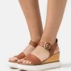 Pier One Leather - Platform Sandals - Cognac -Shoe Style Sales 1546917f2f354e0e880ca6480fb4cc4e