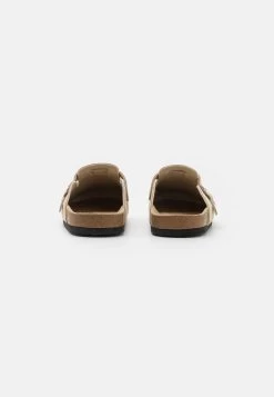 Pier One Leather Unisex - Slippers - Beige -Shoe Style Sales 7fc4209f0b9d443b96717beece6deee4