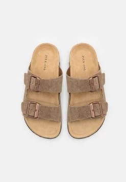 Pier One Leather Unisex - Slippers - Stone -Shoe Style Sales 8a668f54d8c54cffbe49465b492ae069