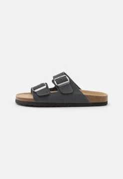 Pier One Leather Unisex - Slippers - Dark Grey