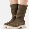 Pier One Leather Winter Boot - Boots - Khaki -Shoe Style Sales f1e1084164b44c56bf7ad90acb69a5a2